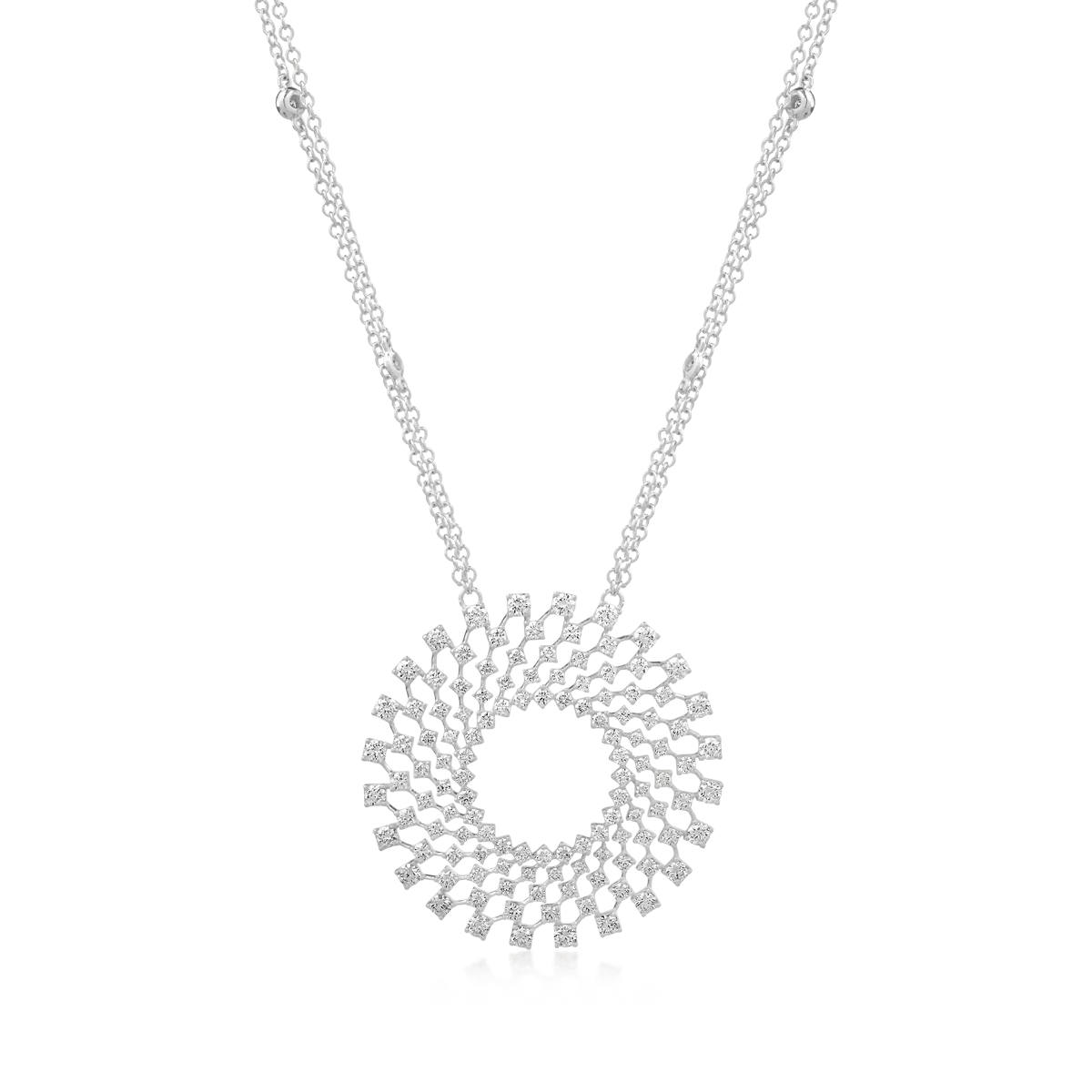 18K white gold pendant chain with 2.04ct diamonds