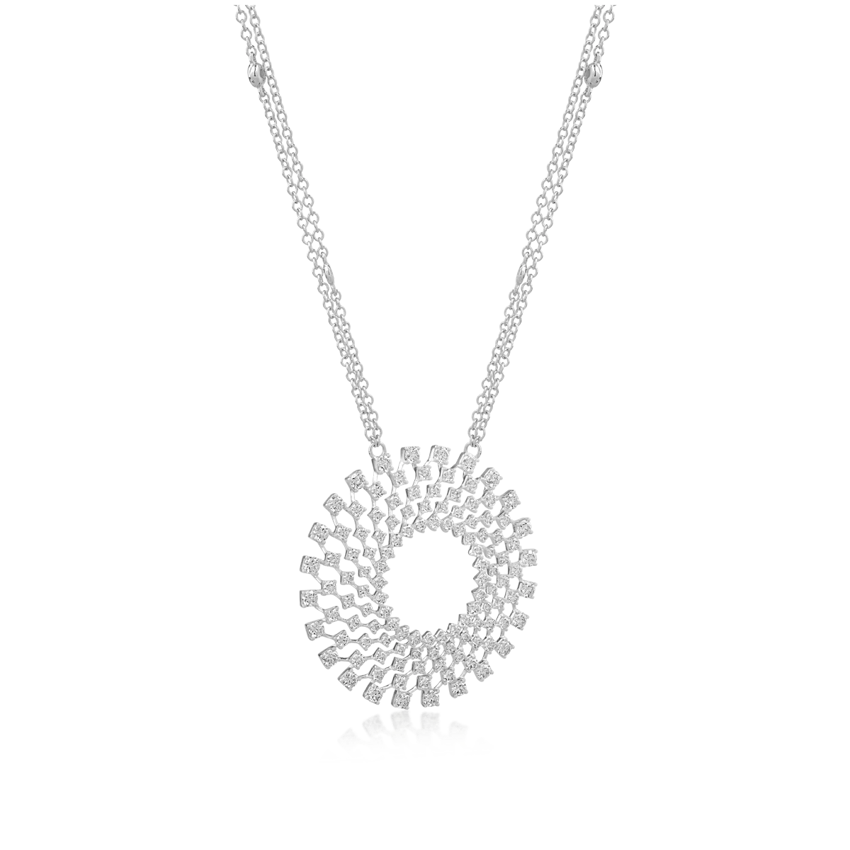 18K white gold pendant chain with 2.04ct diamonds