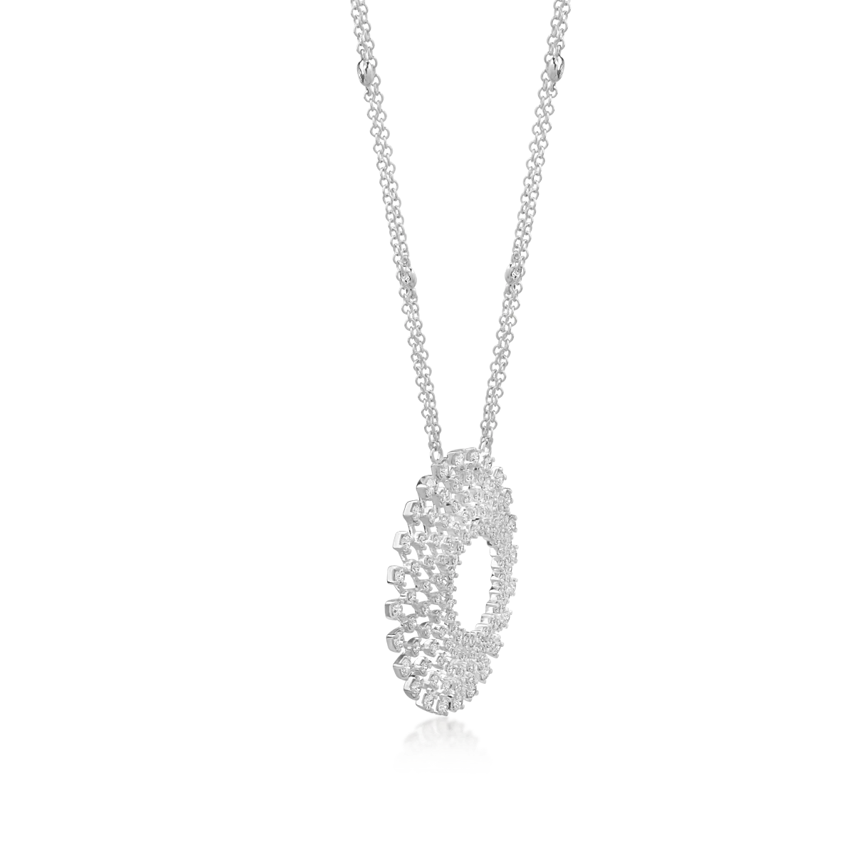 18K white gold pendant chain with 2.04ct diamonds