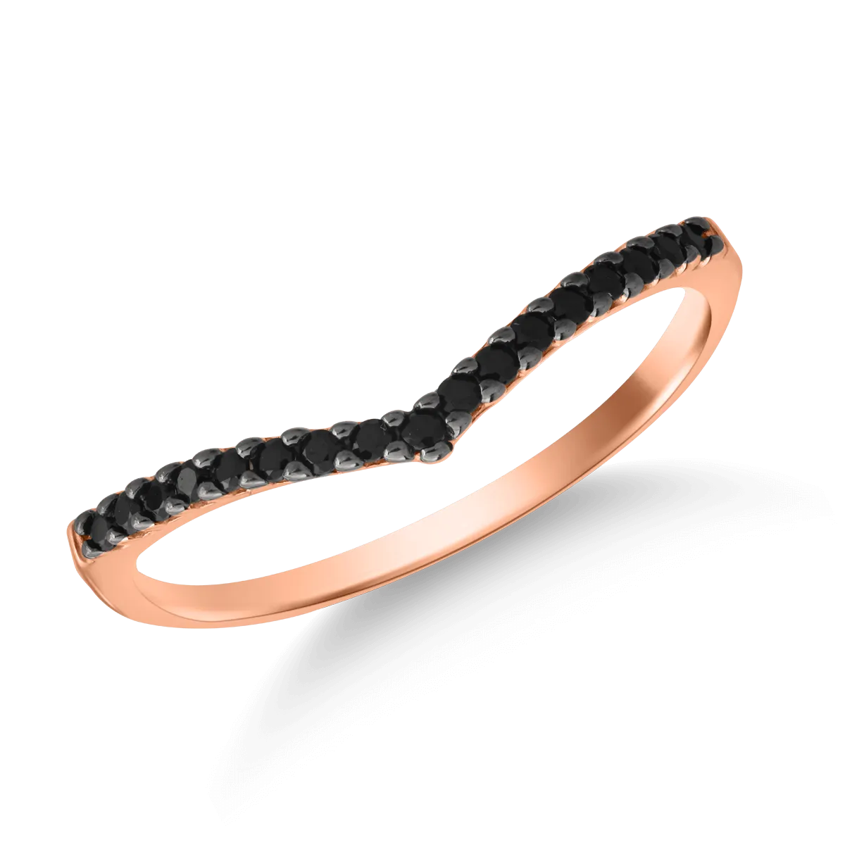 Пръстен от розово злато 14K