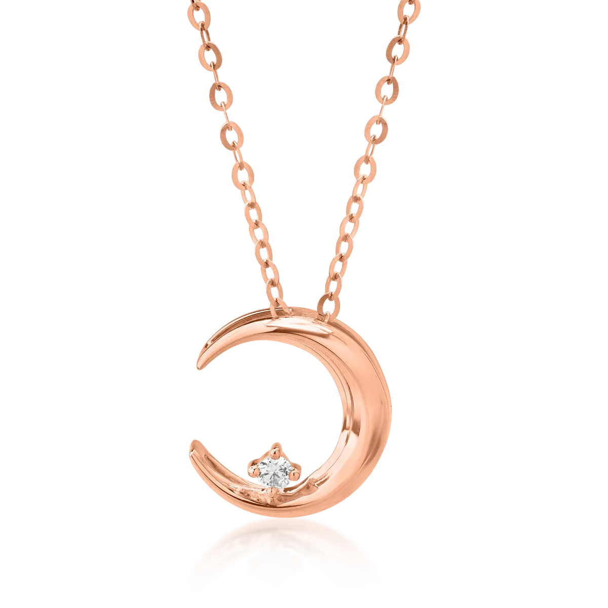 Rose gold pendant necklace with 0.014ct diamonds