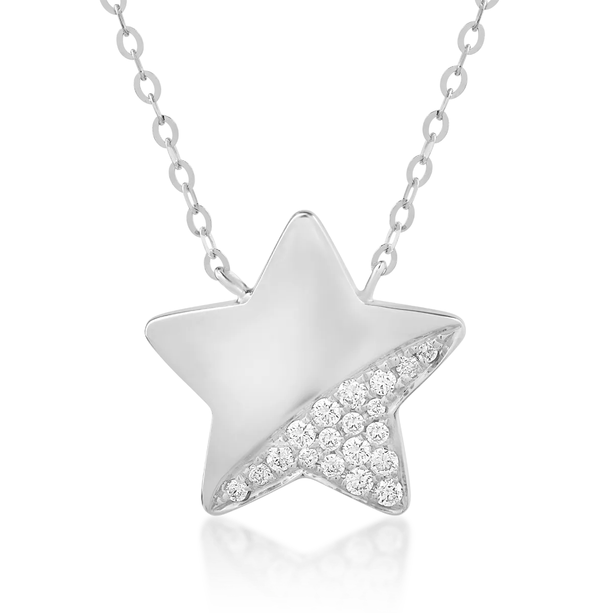 Lant cu pandantiv din aur alb cu lapis lazuli de 1ct si diamante de 0.079ct