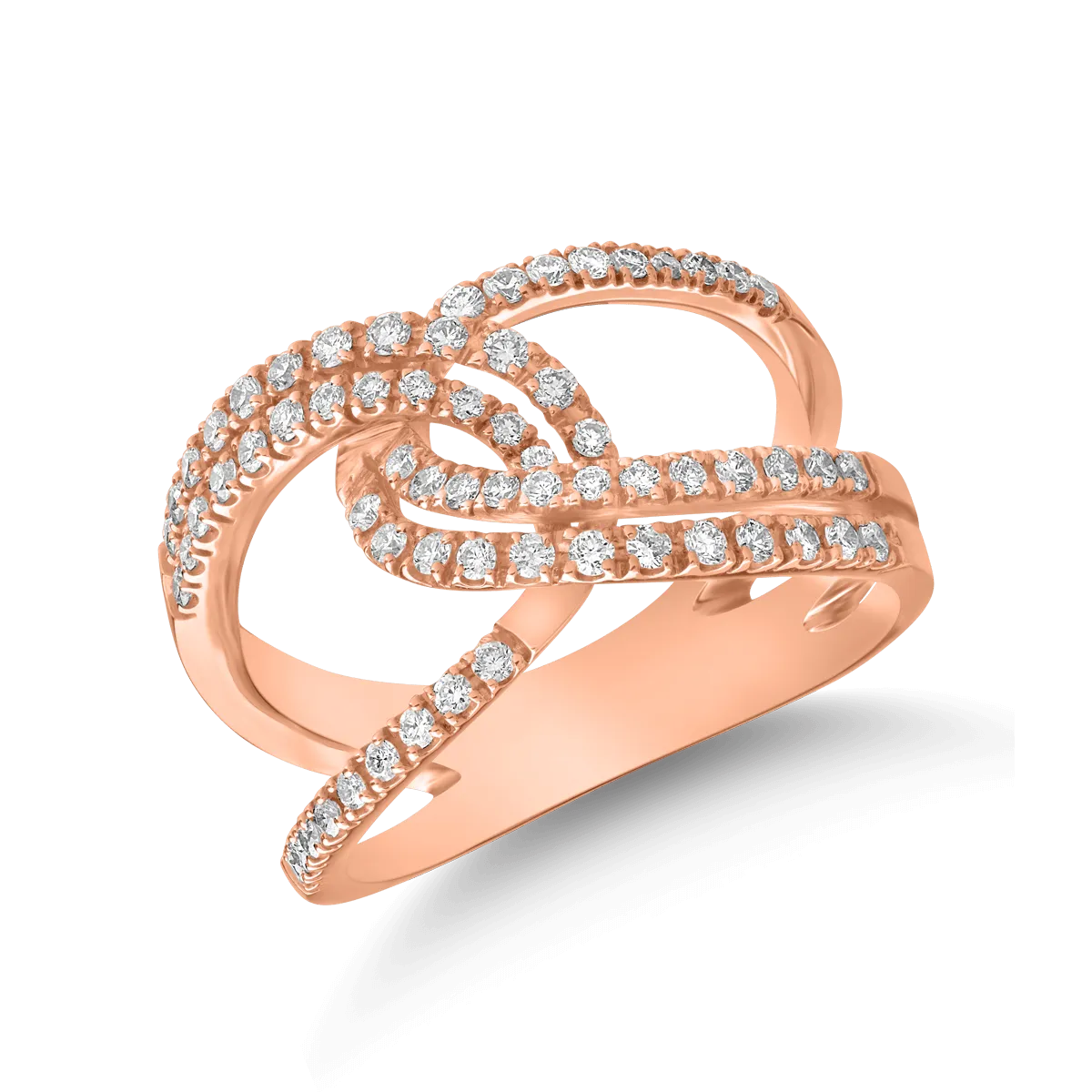 18K rose gold ring with 0.47ct diamonds