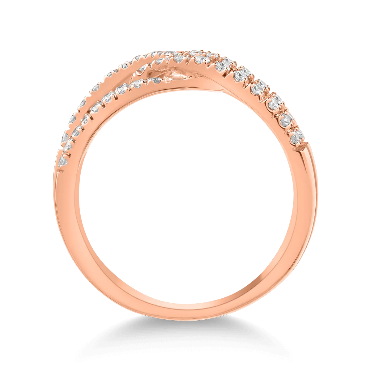 18K rose gold ring with 0.47ct diamonds