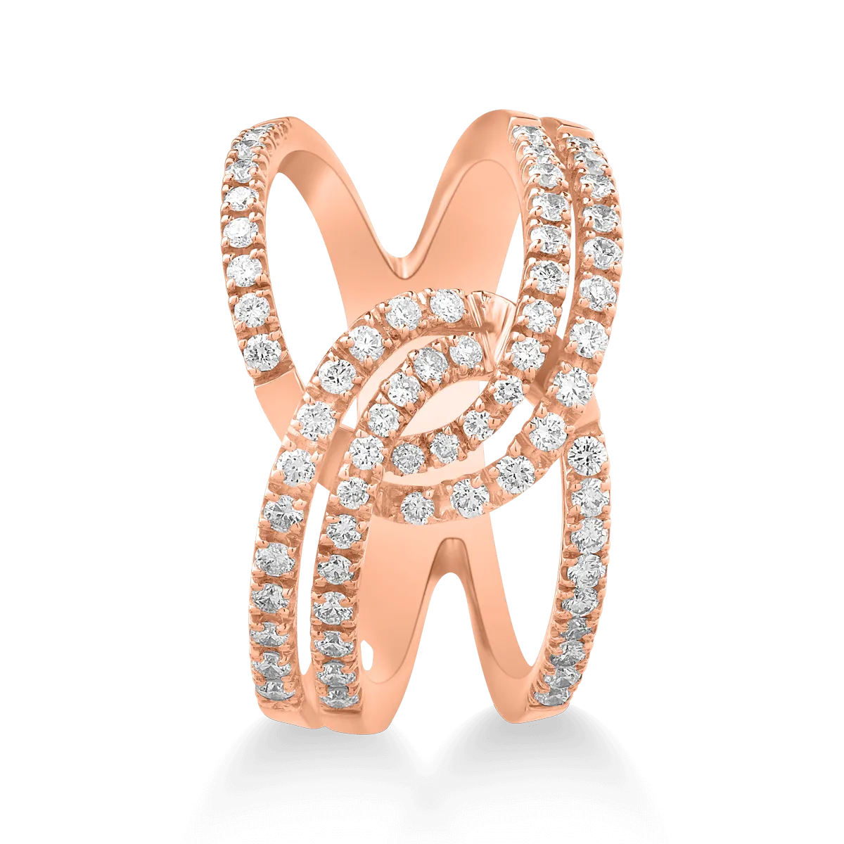 18K rose gold ring with 0.47ct diamonds