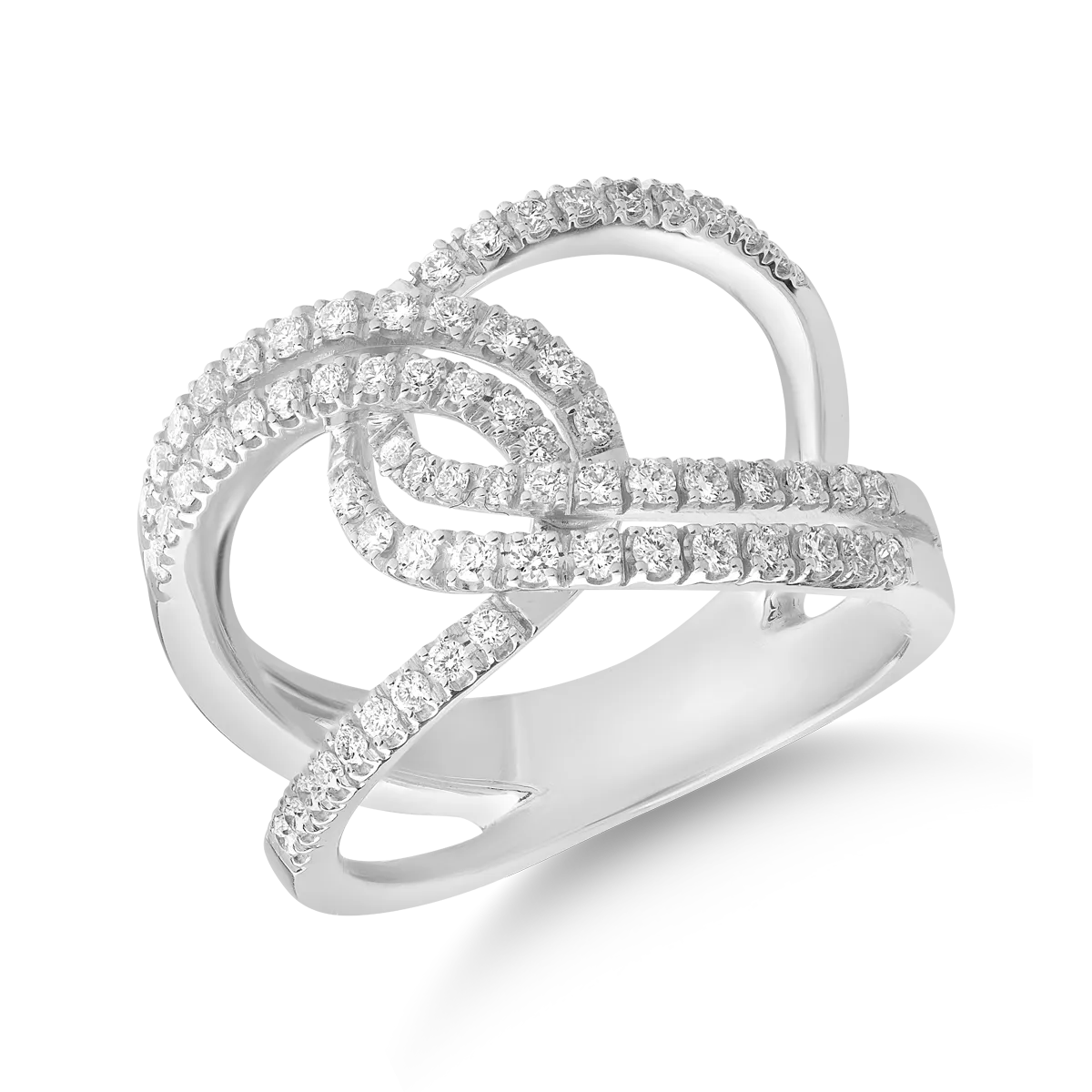 Inel din aur alb de 18K cu diamante de 0.47ct-112942