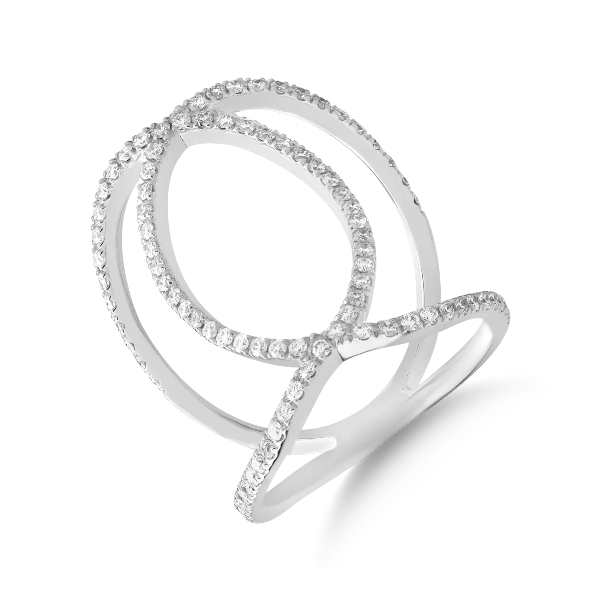 Пръстен от бяло злато 18K с диаманти 0.6ct-112945