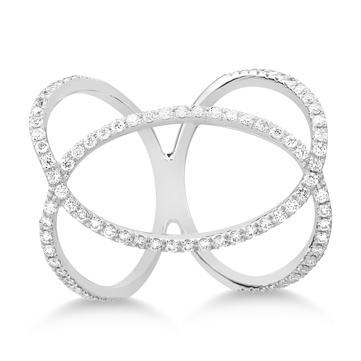 Pierścionek z 18K białego złota z 0.6ct diamentami