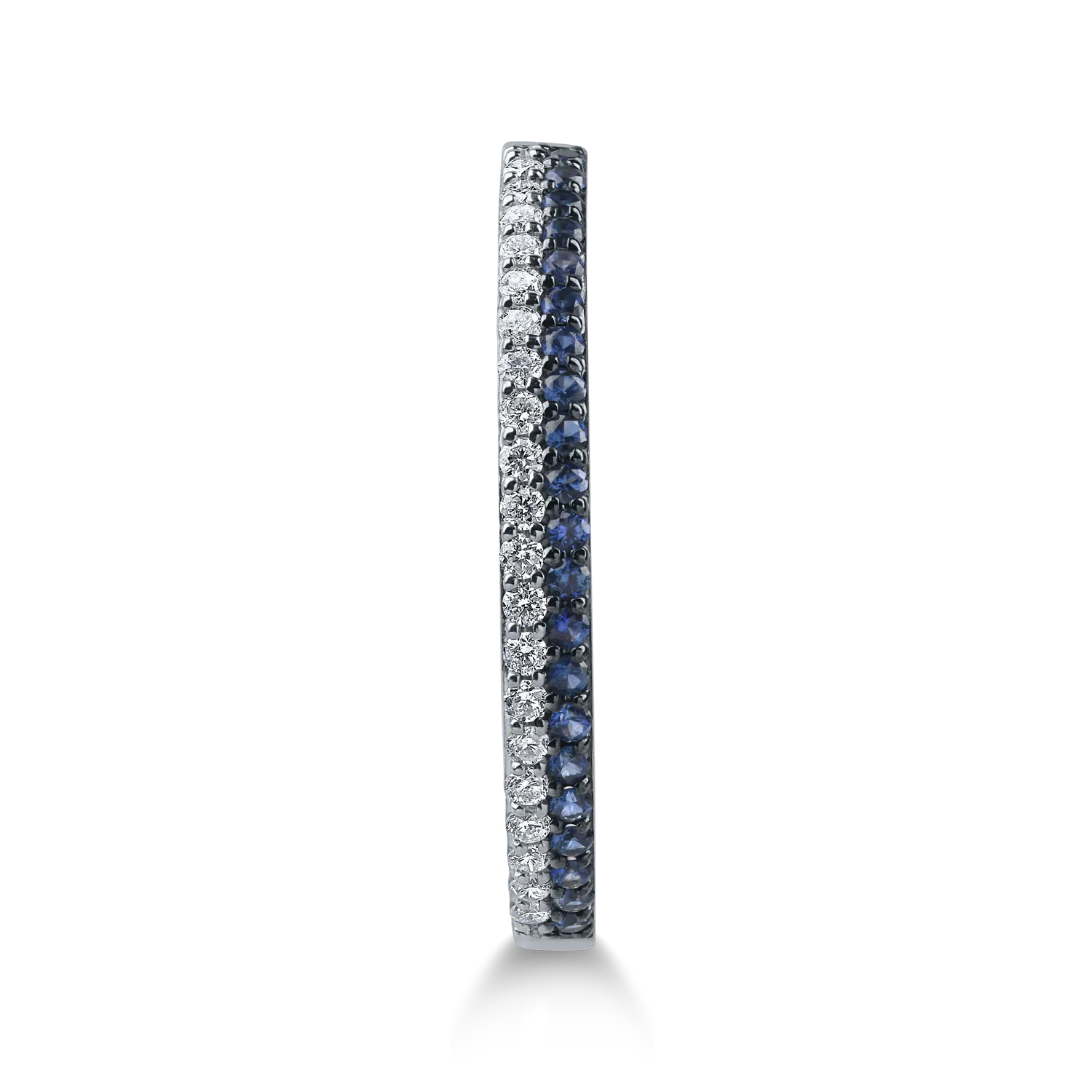 Half eternity ring in white gold with 0.12ct sapphires and 0.1ct diamonds