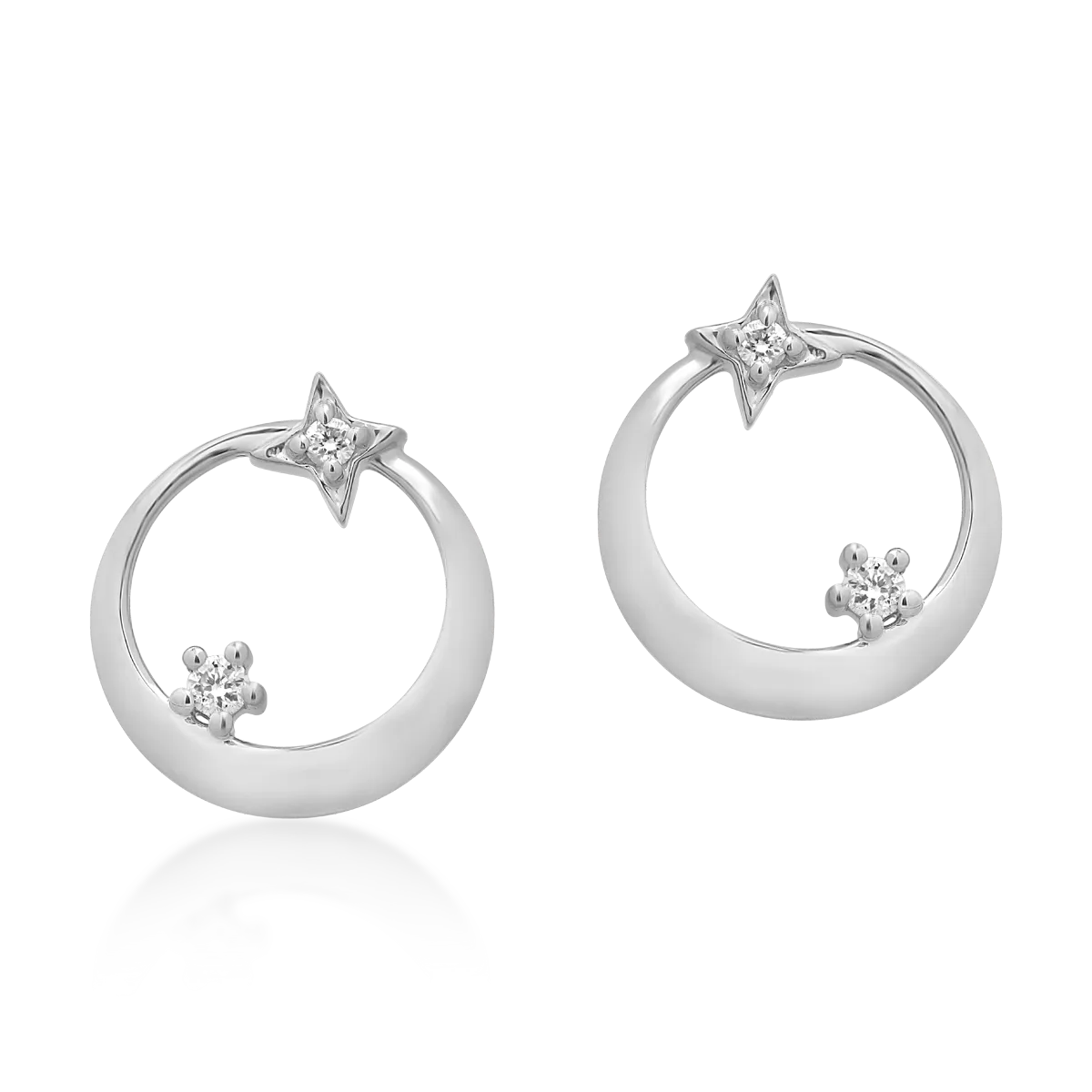18K white gold earrings with 0.034ct diamonds