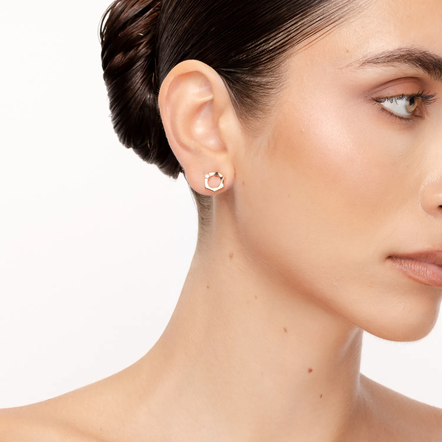 Kolczyki z 18K różowego złota i diamenty 0.07kr