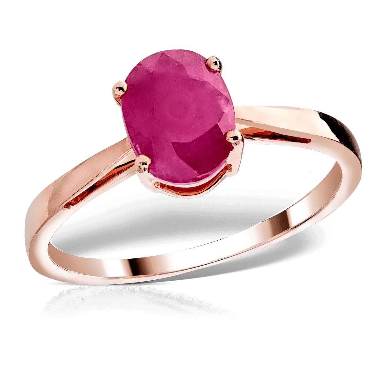 14K rose gold ring with 1.16ct rhodolite