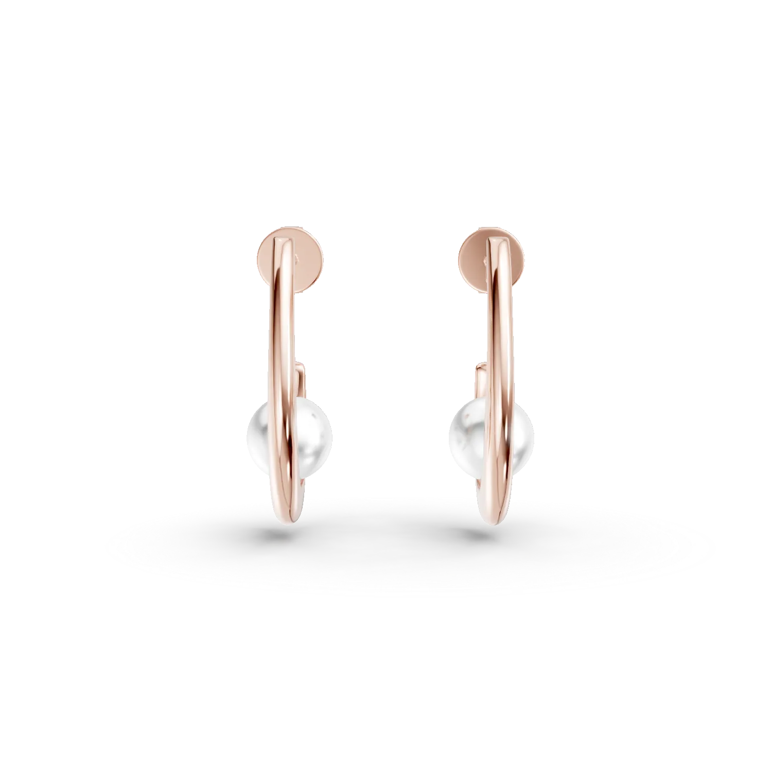 Cercei din aur roz de 18K cu perle de apa dulce de 4.285ct - 1 | YEO