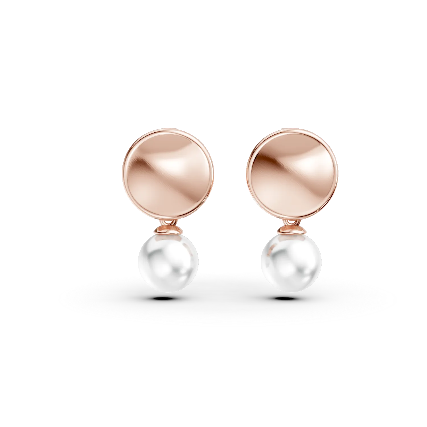Cercei din aur roz de 18K cu perle de apa dulce de 6.475ct