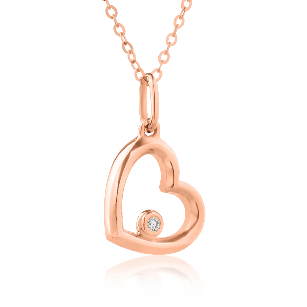 Wisiorek z 18K różowego złota z diamentem o masie 0,009ct