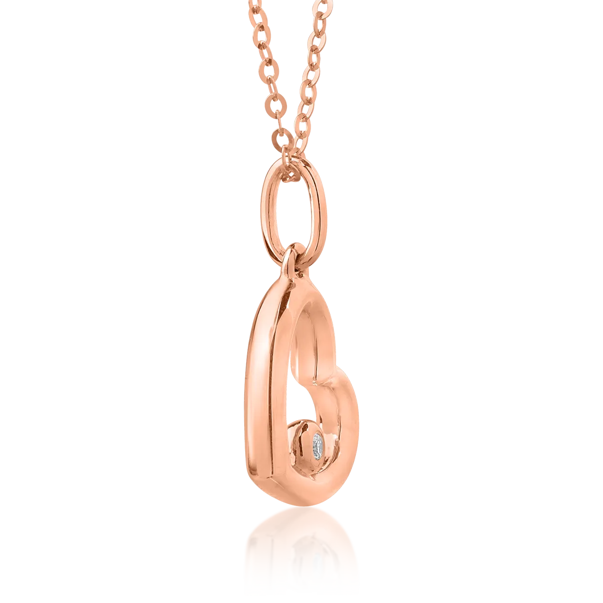 Wisiorek z 18K różowego złota z diamentem o masie 0,009ct