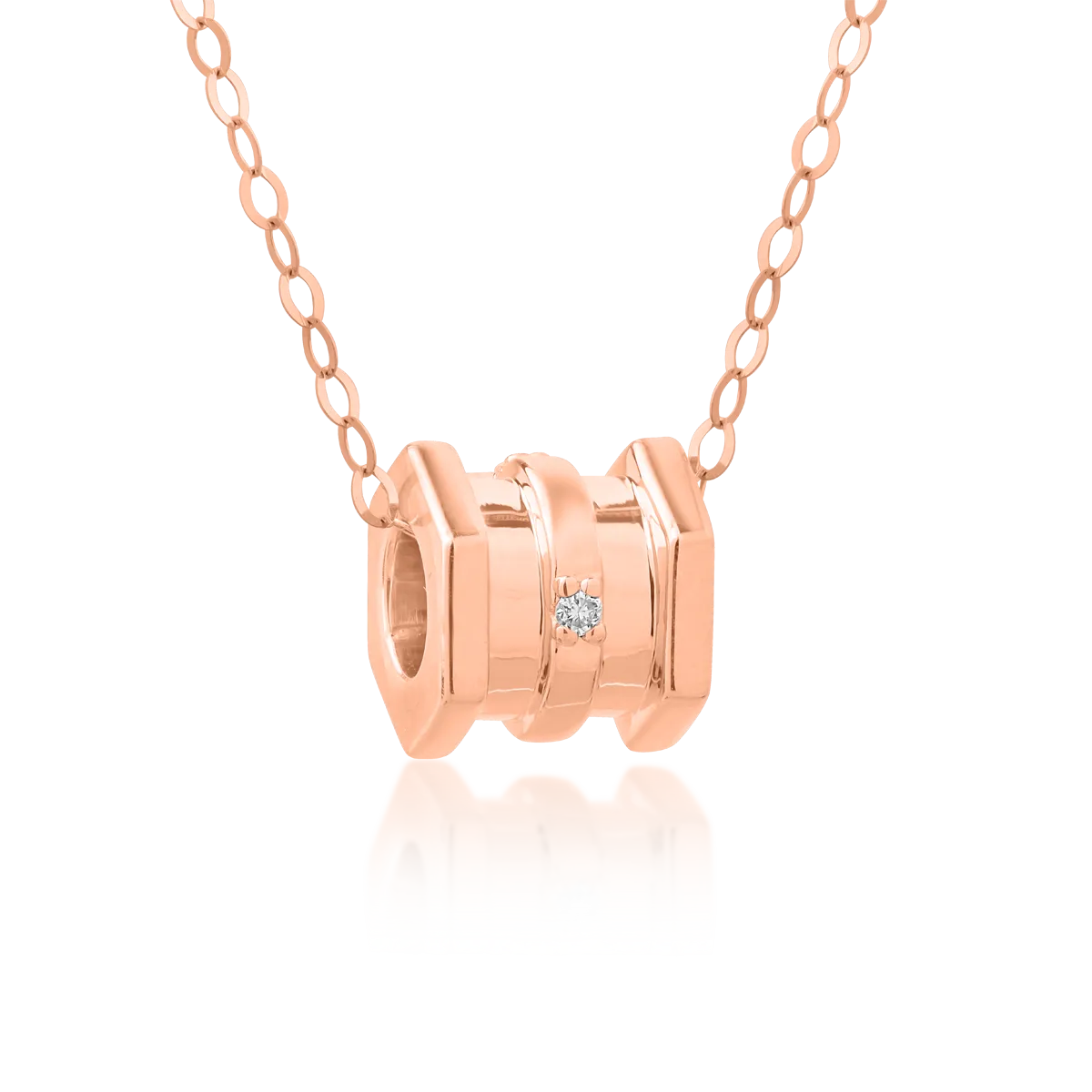 Wisiorek z 18K różowego złota z brylantami o masie 0,014ct