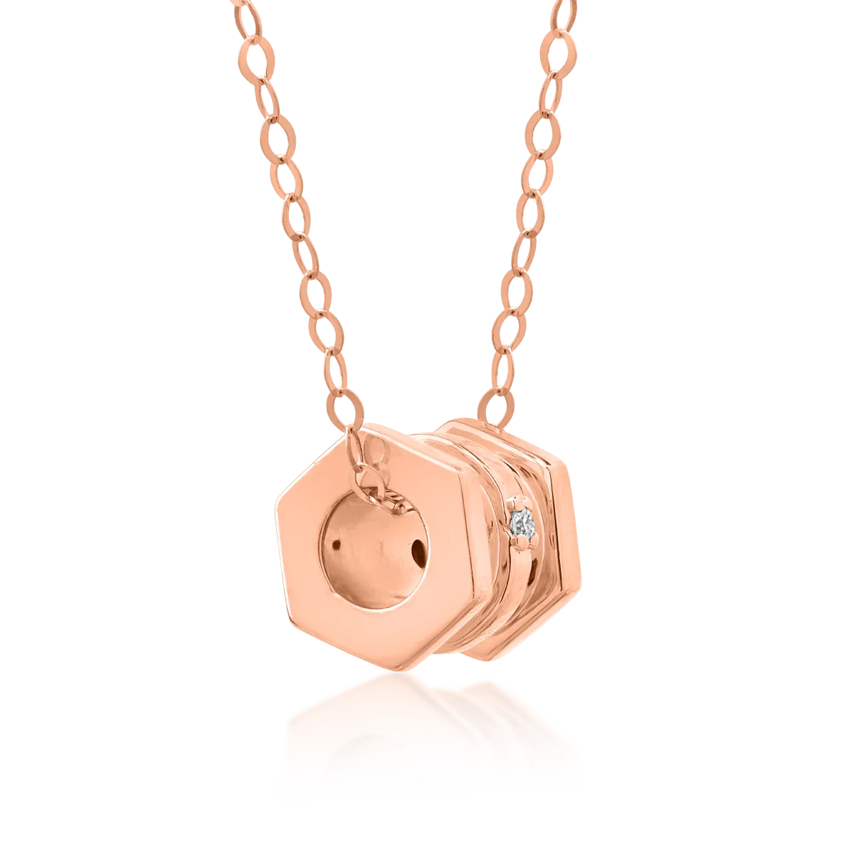 Wisiorek z 18K różowego złota z brylantami o masie 0,014ct