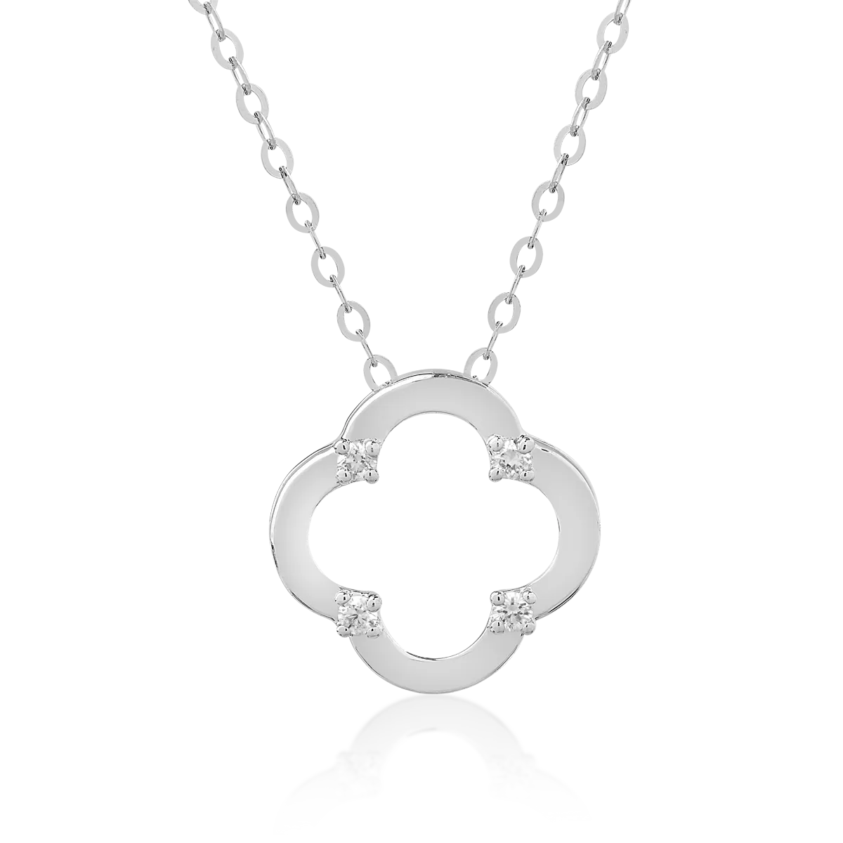 Lant cu pandantiv din aur alb cu diamante de 0.031ct