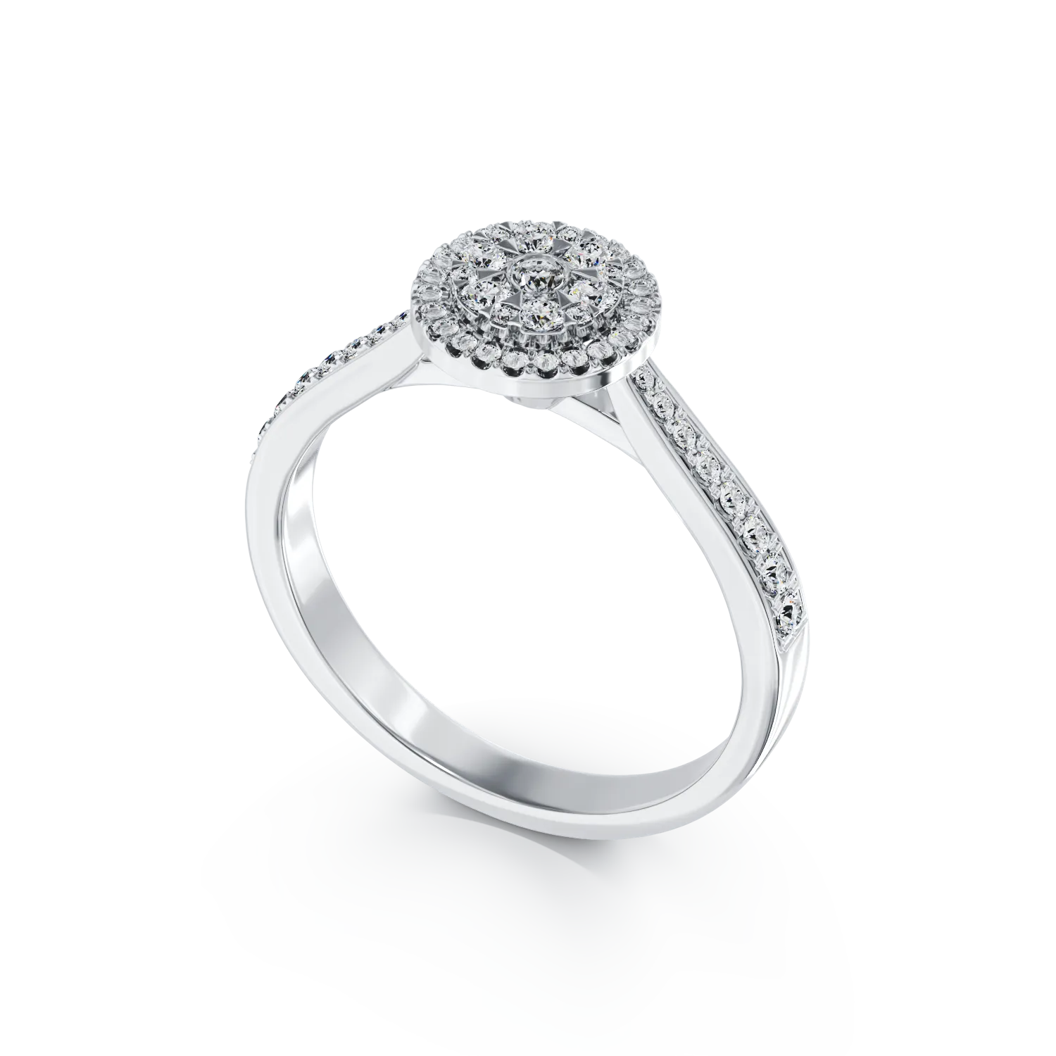 Годежен пръстен от 18K бяло злато с диаманти 0.437ct