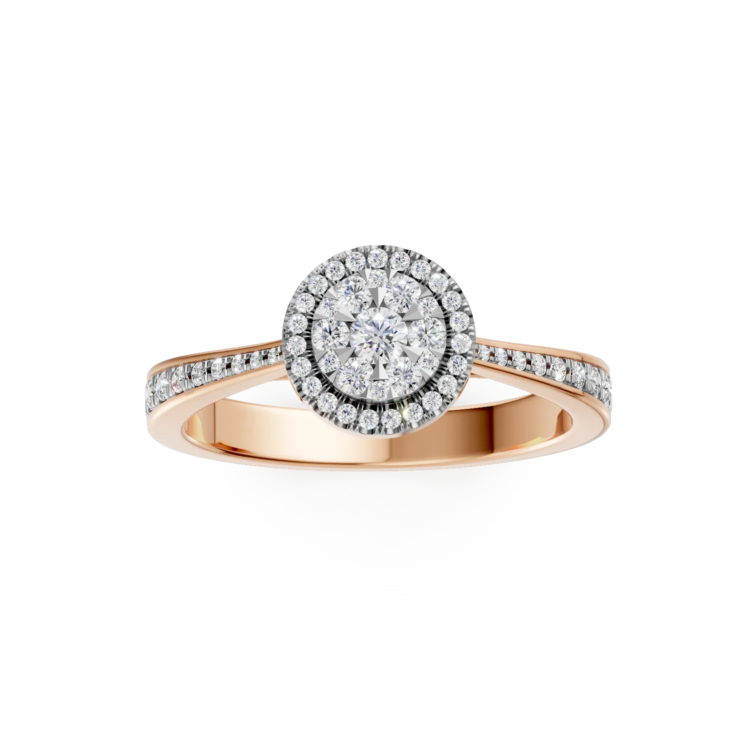 18K rózsaszín arany eljegyzési gyűrű 0.427ct gyémántokkal