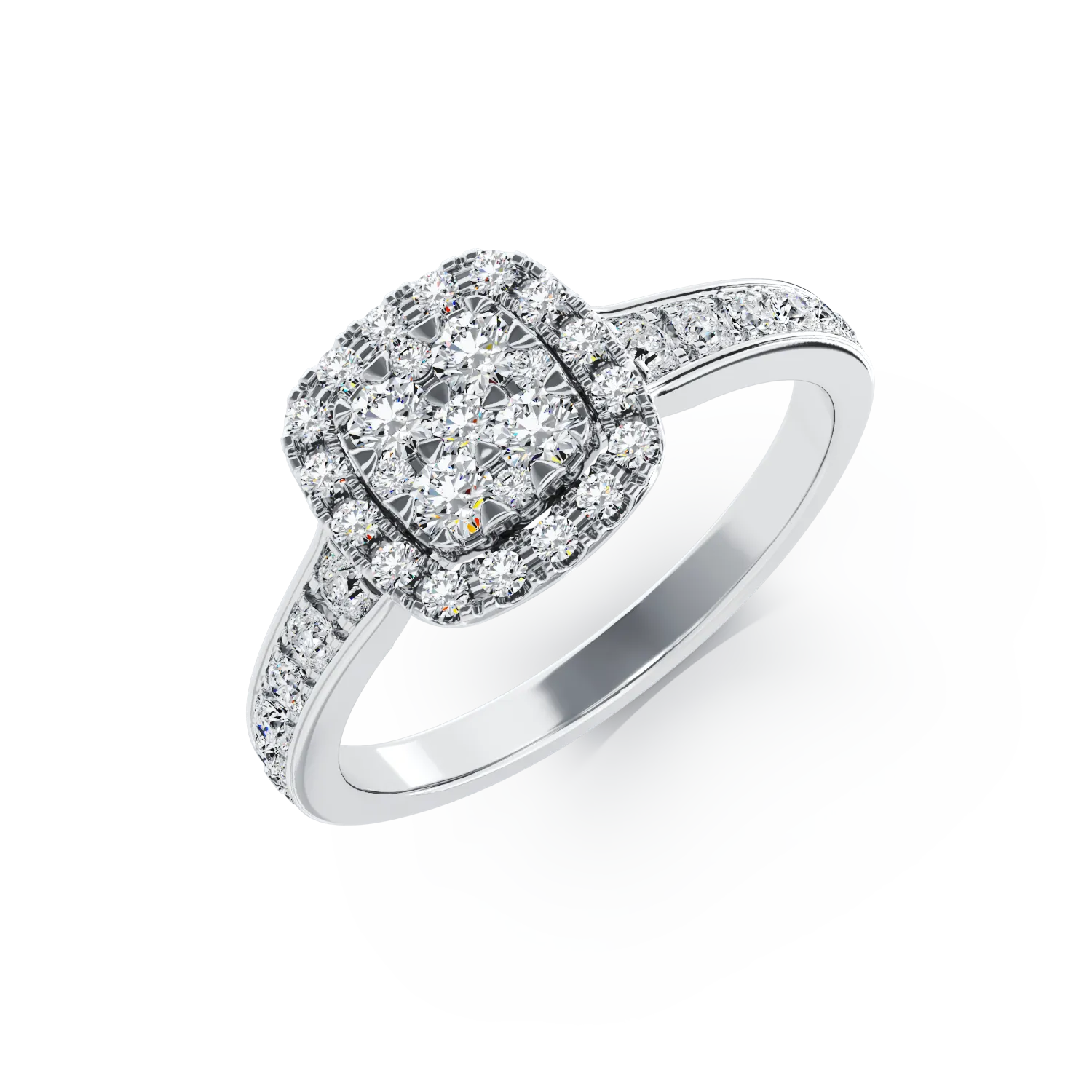 Годежен пръстен от бяло злато 18K с диаманти 0.52ct