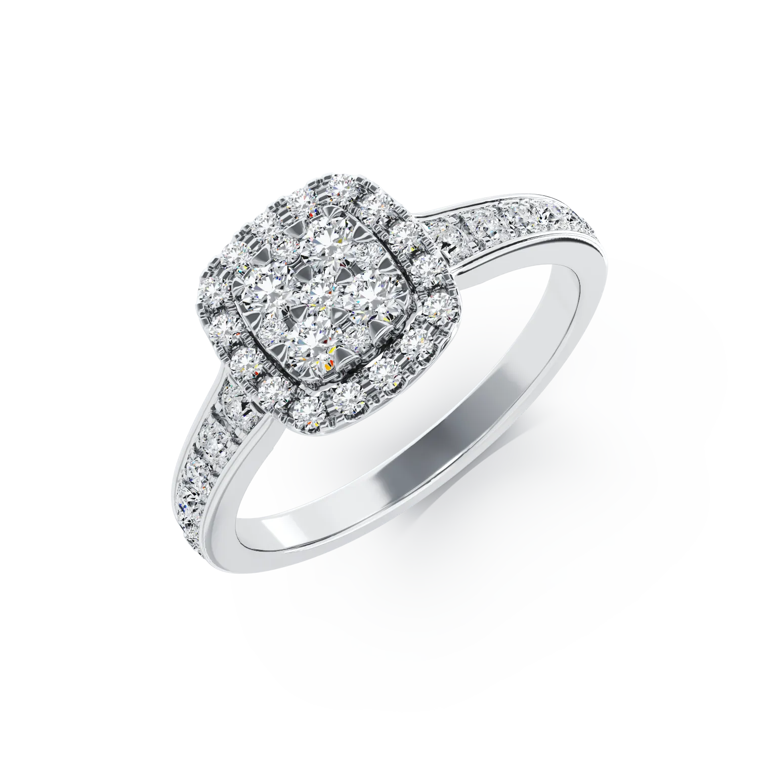 18K white gold engagement ring with 0.52ct diamonds