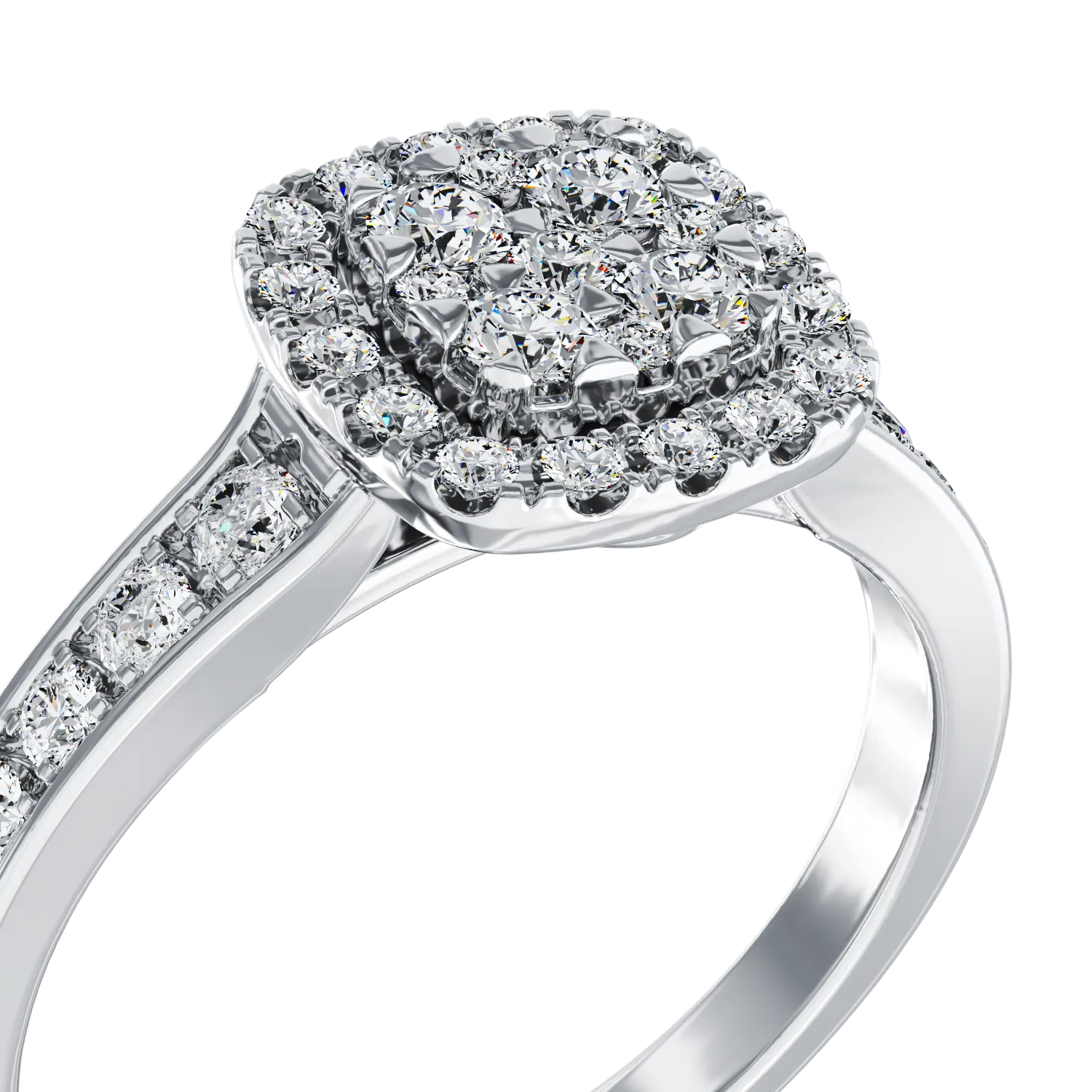 18K white gold engagement ring with 0.52ct diamonds