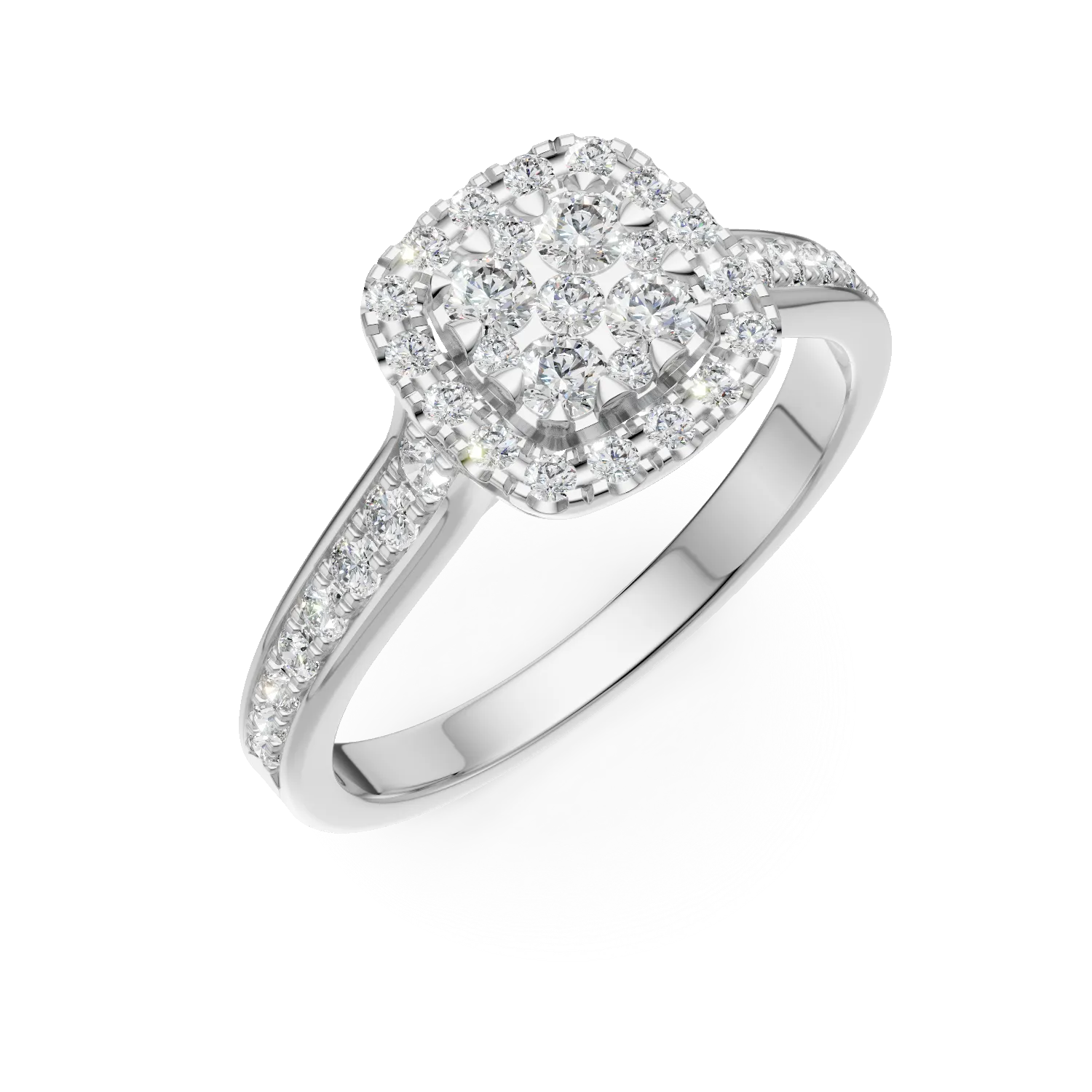 Pierścionek zaręczynowy z 18K białego złota z brylantami 0.52ct-118101