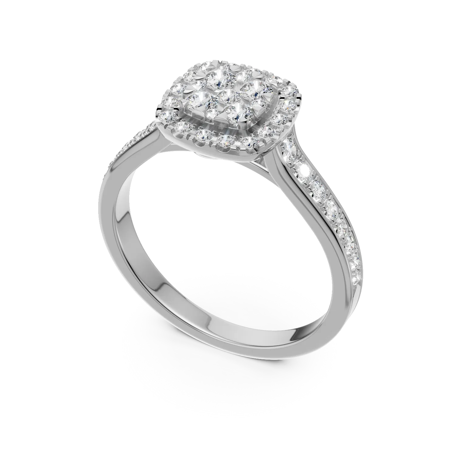 18k fehér arany eljegyzési gyűrű 0.52ct gyémántokkal