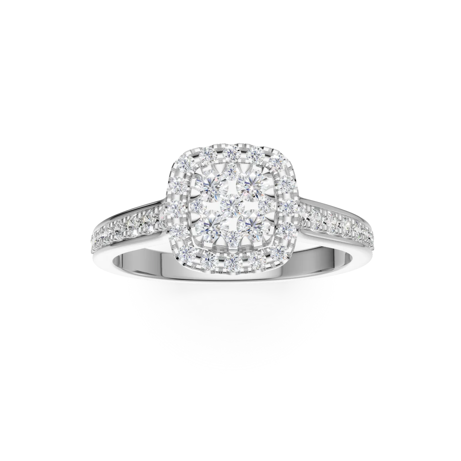 18k fehér arany eljegyzési gyűrű 0.52ct gyémántokkal