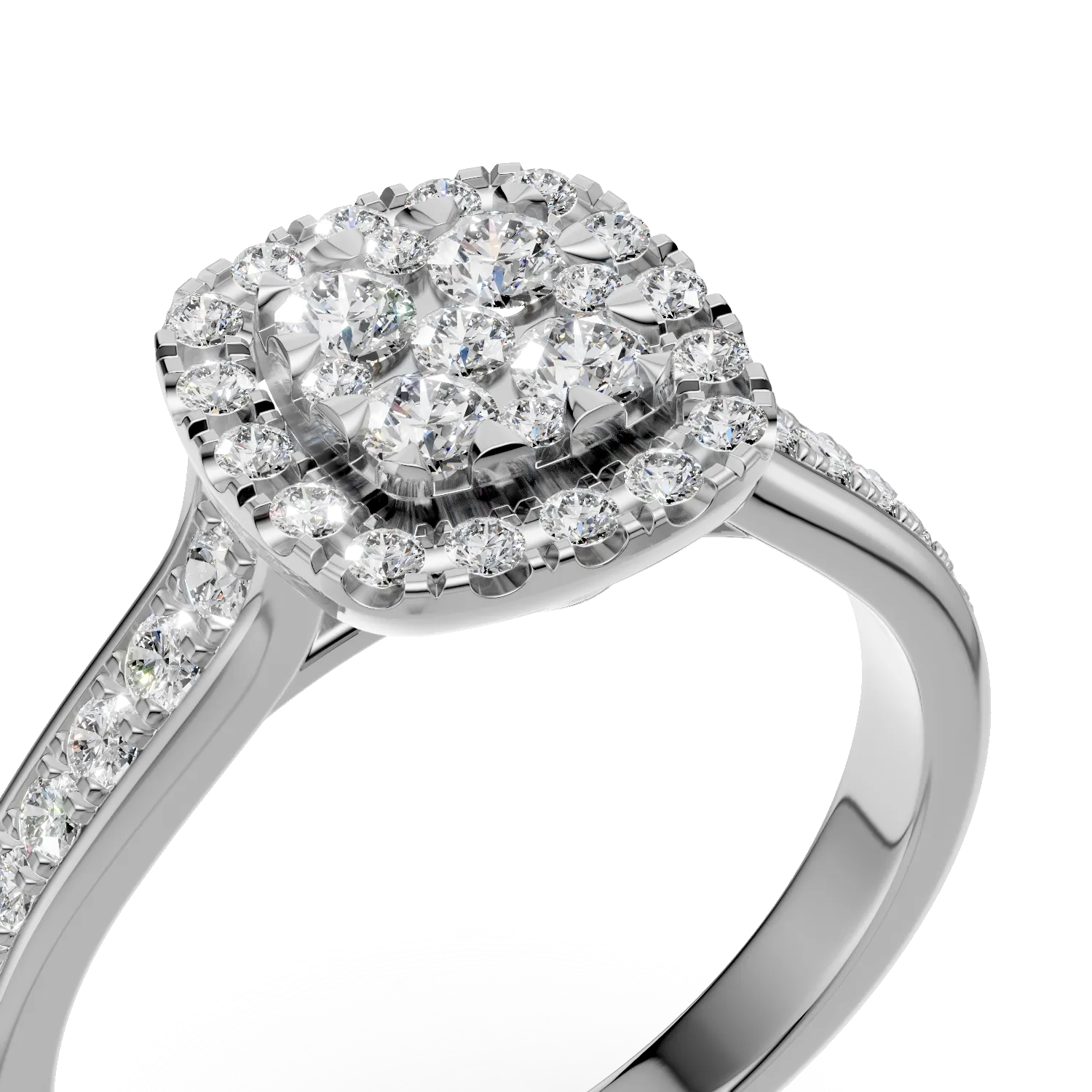 18k fehér arany eljegyzési gyűrű 0.52ct gyémántokkal