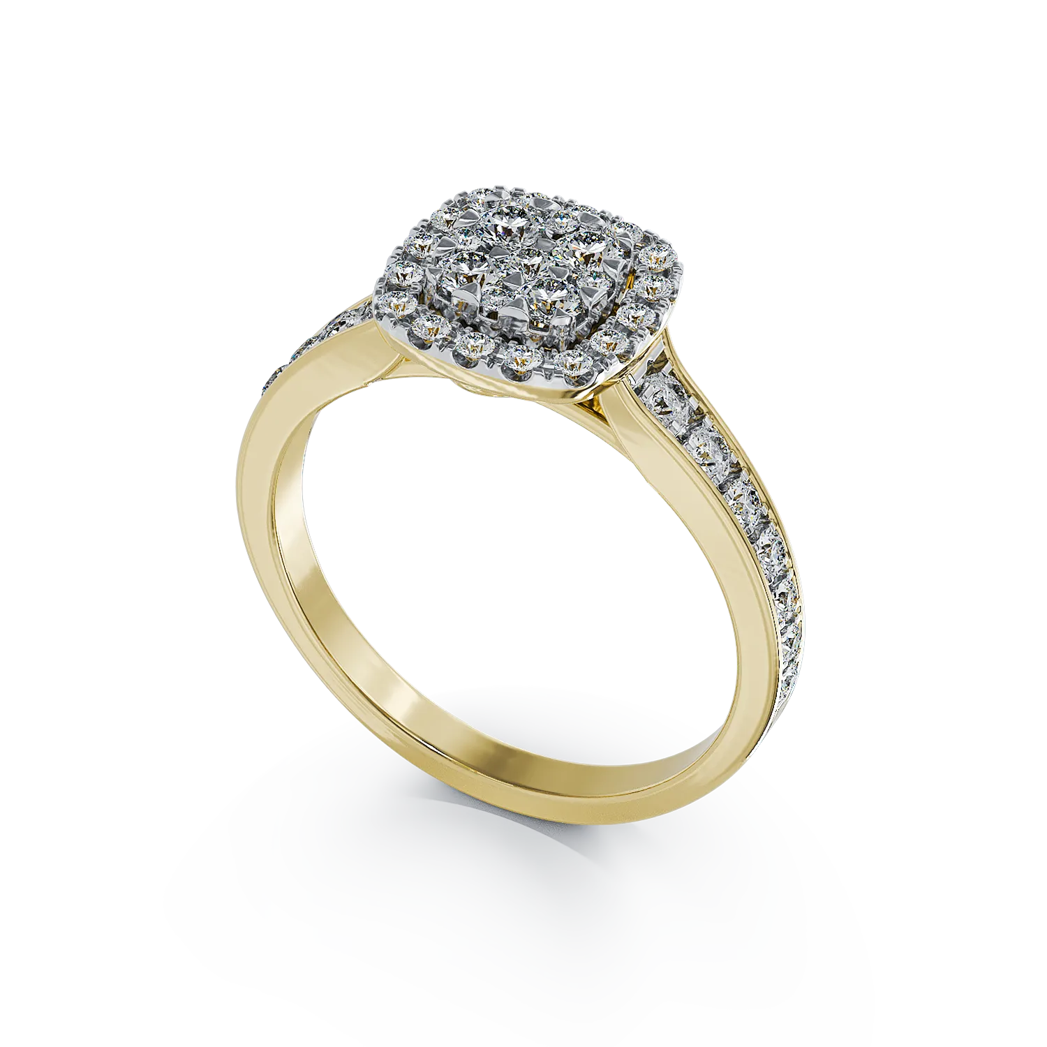 18K yellow gold engagement ring with 0.52ct diamonds