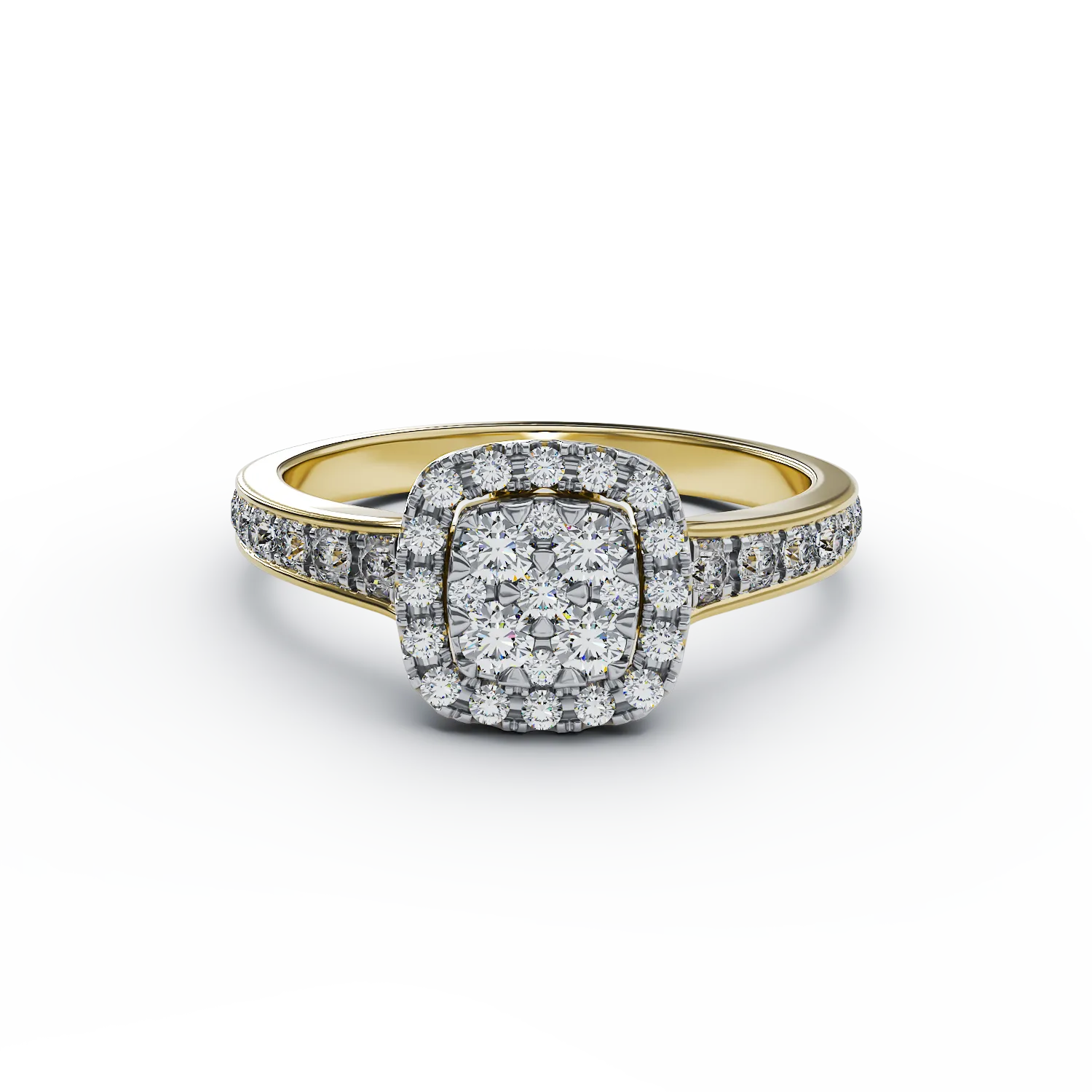 18K yellow gold engagement ring with 0.52ct diamonds