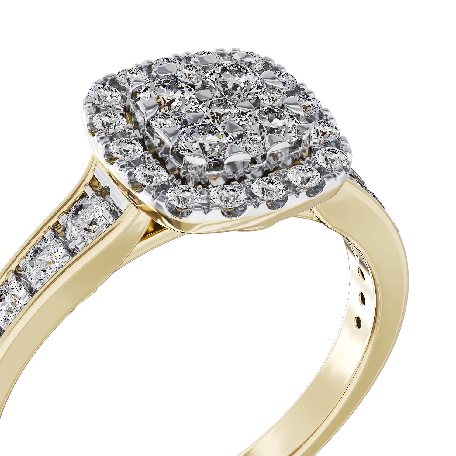 Годежен пръстен от жълто злато 18K с диаманти 0.52ct