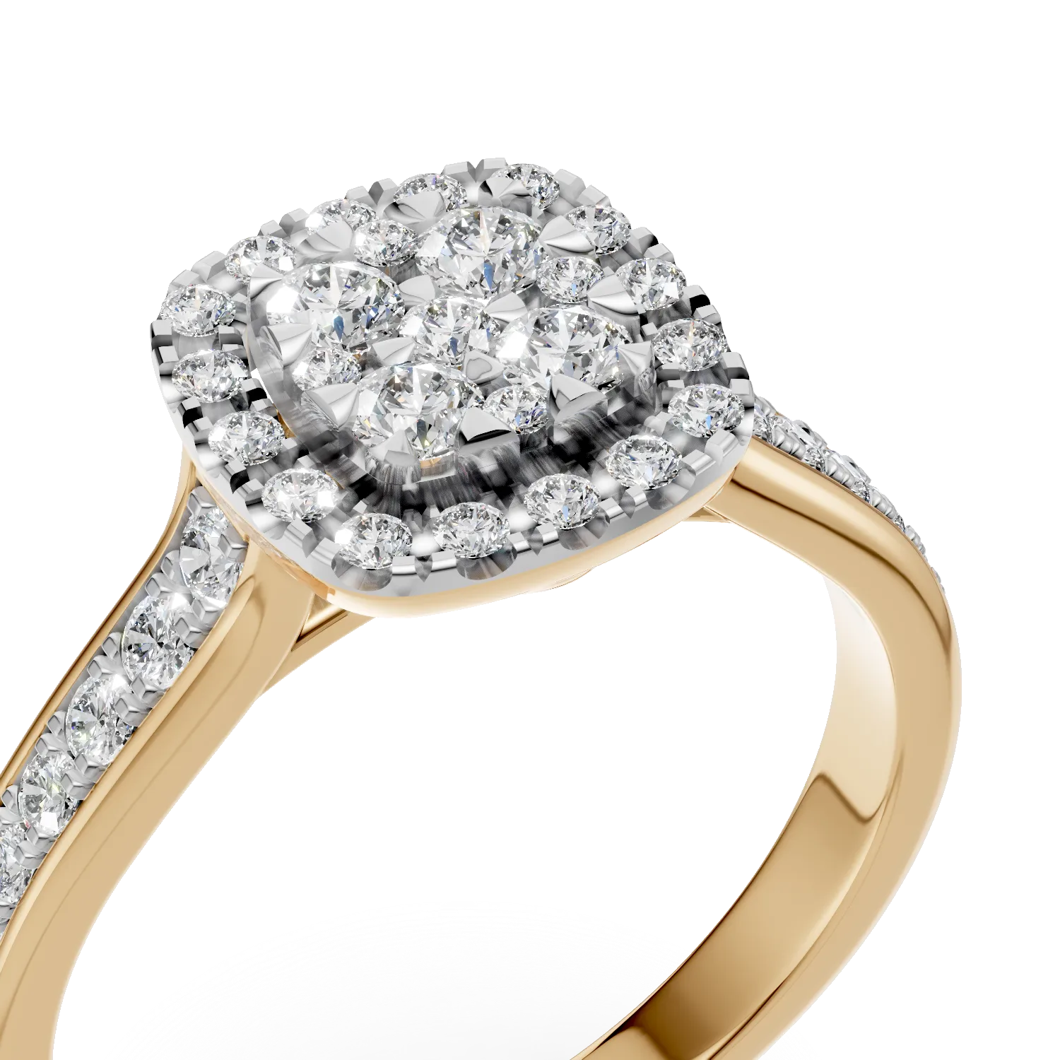 Годежен пръстен от жълто злато 18K с диаманти 0.52ct