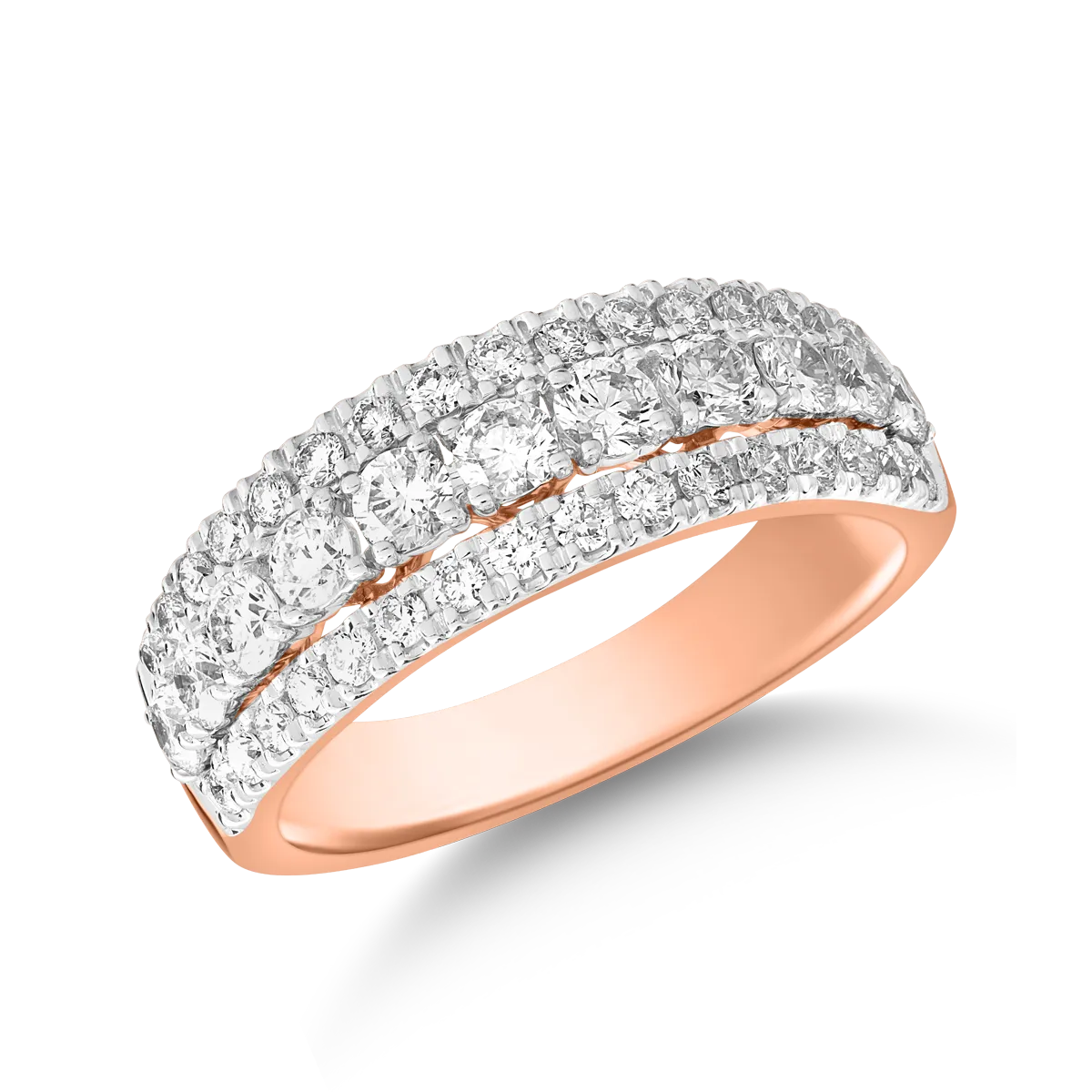 18K rose gold ring with 0.989ct diamonds