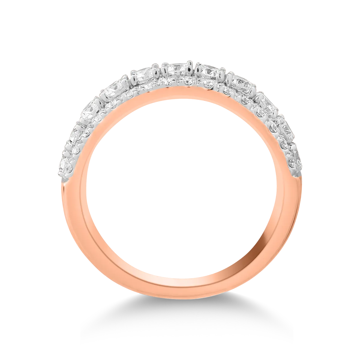 Inel din aur roz de 18K cu diamante de 0.989ct