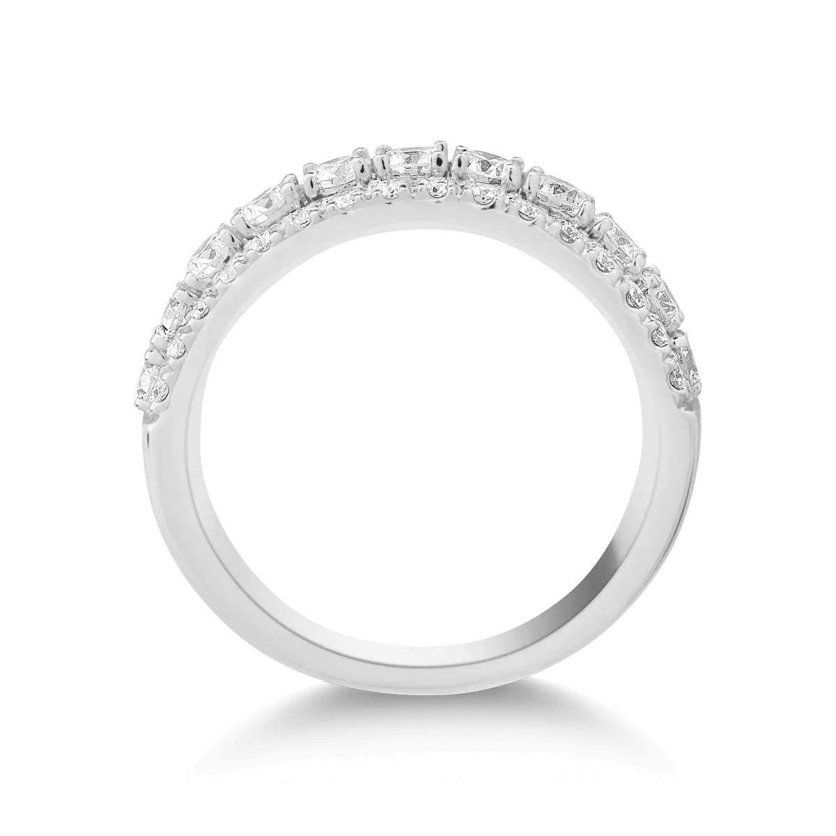 Inel din aur alb de 18K cu diamante de 0.987ct