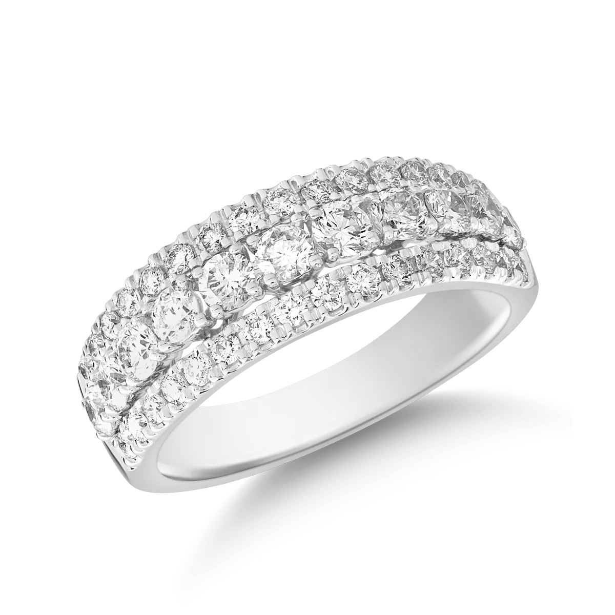 Inel din aur alb de 18K cu diamante de 0.9ct