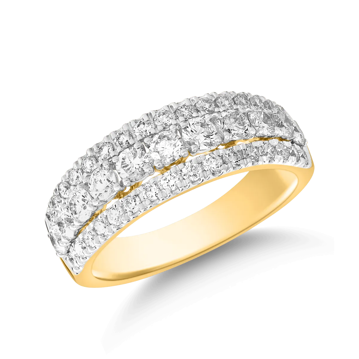 18K yellow gold ring with 0.988ct diamonds