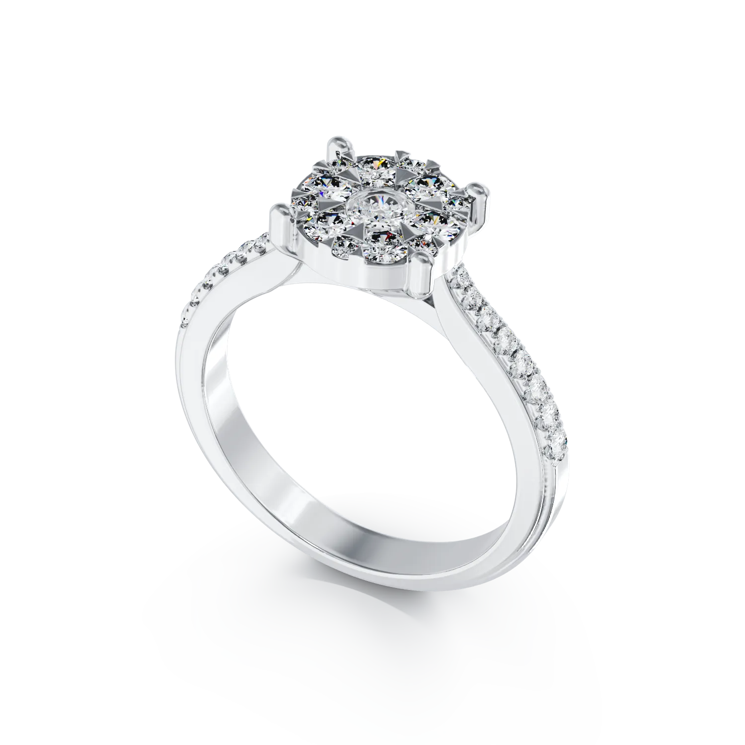 18K white gold engagement ring with 0.48ct diamonds