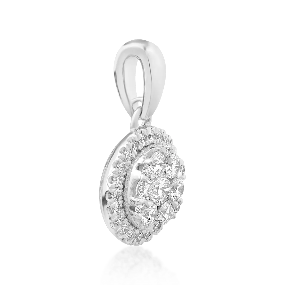 Pandantiv din aur alb de 18K cu diamante de 0.323ct