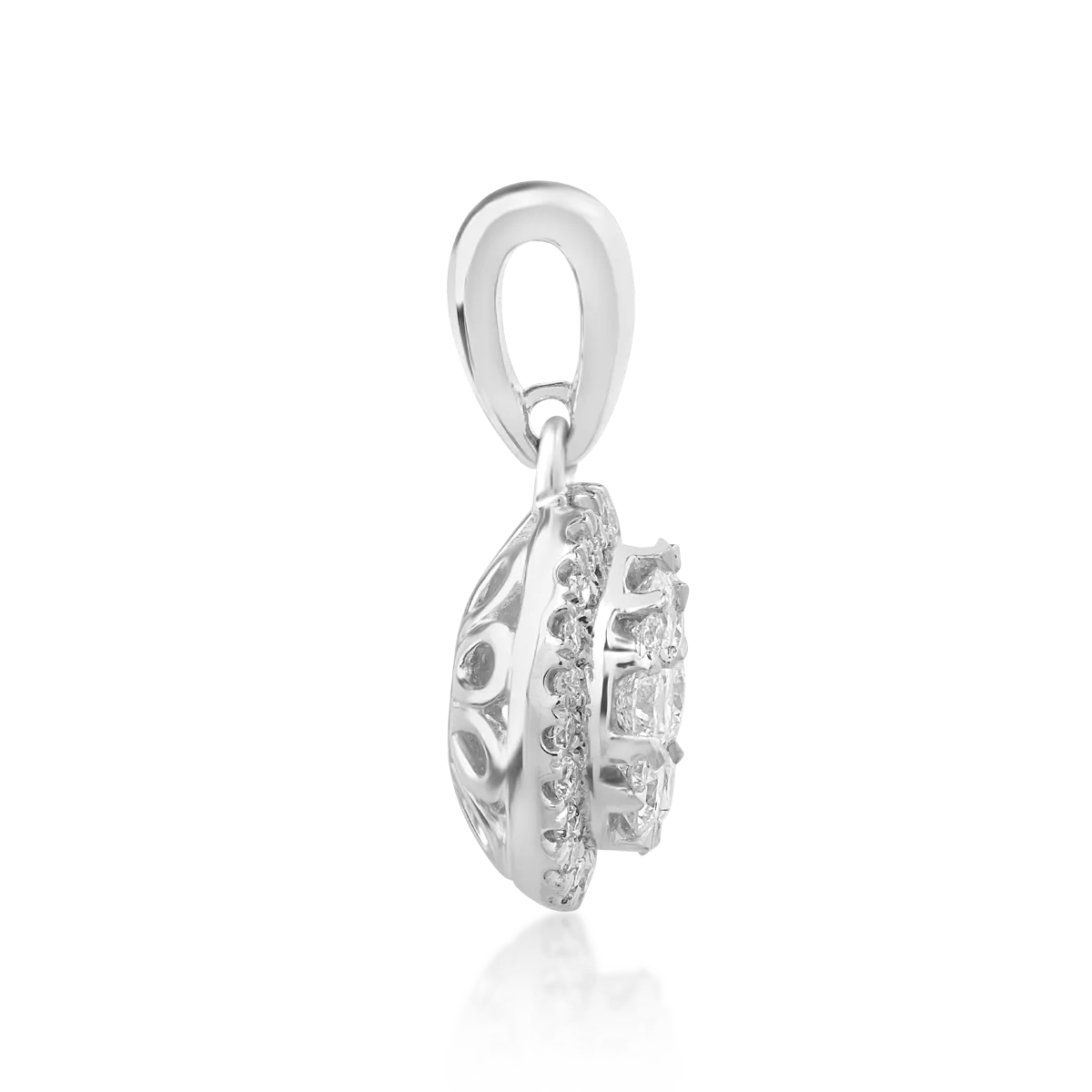 Pandantiv din aur alb de 18K cu diamante de 0.323ct