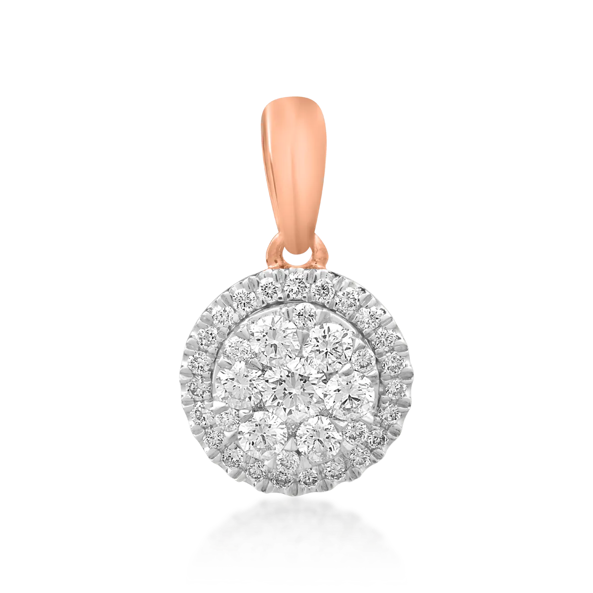 Pandantiv din aur roz cu diamante de 0.323ct