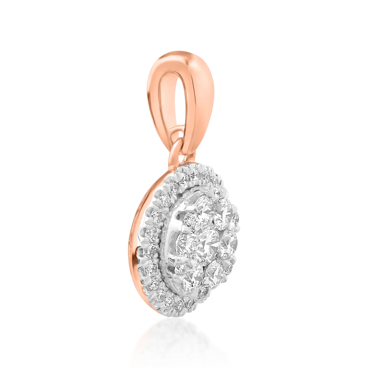 Pandantiv din aur roz cu diamante de 0.323ct