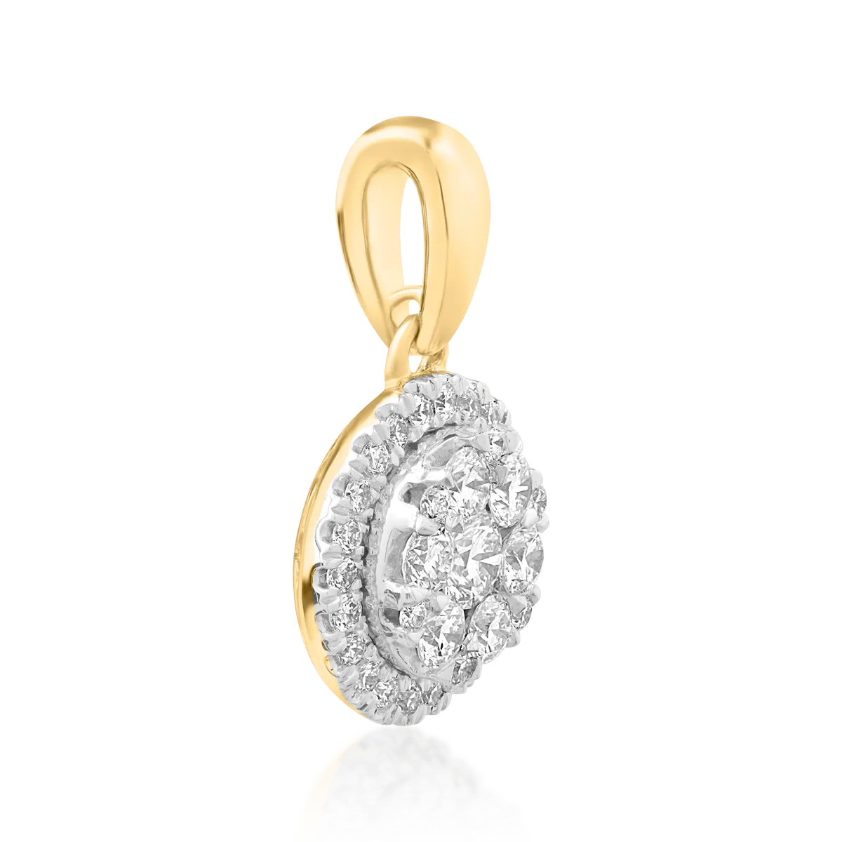 18K yellow gold pendant with 0.324ct diamonds