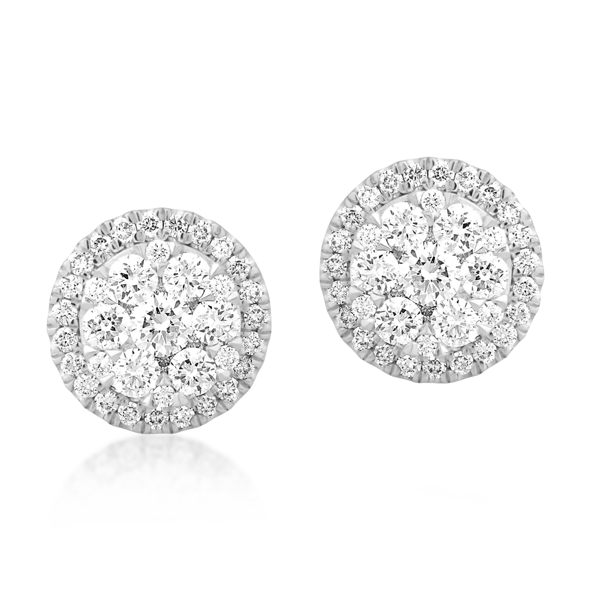 Cercei din aur alb-roz de 18K cu diamante de 0.661ct - 1 | YEO