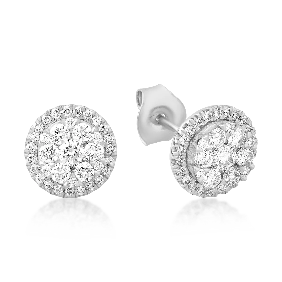 Cercei din aur alb de 18K cu diamante de 0.659ct