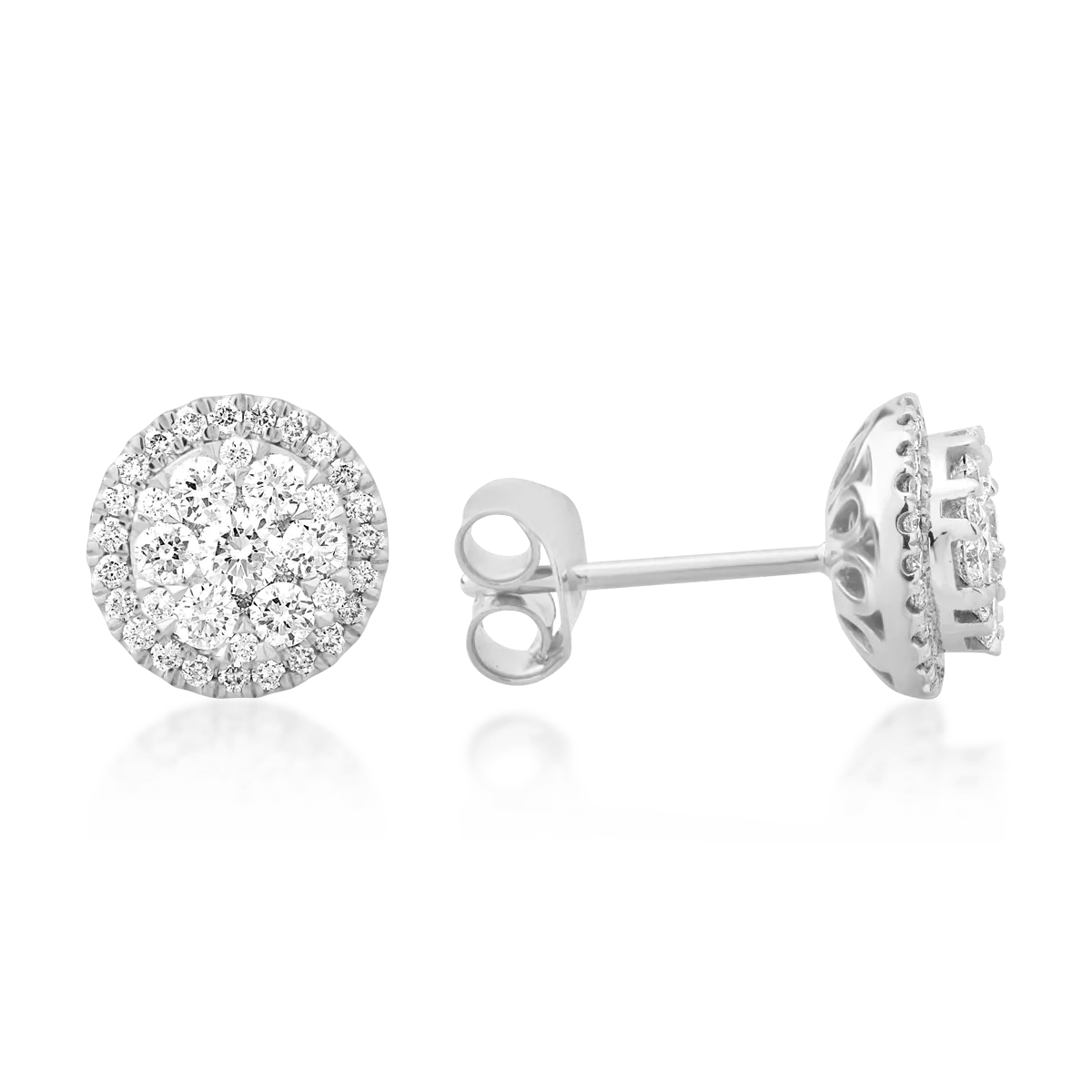 Cercei din aur alb de 18K cu diamante de 0.659ct